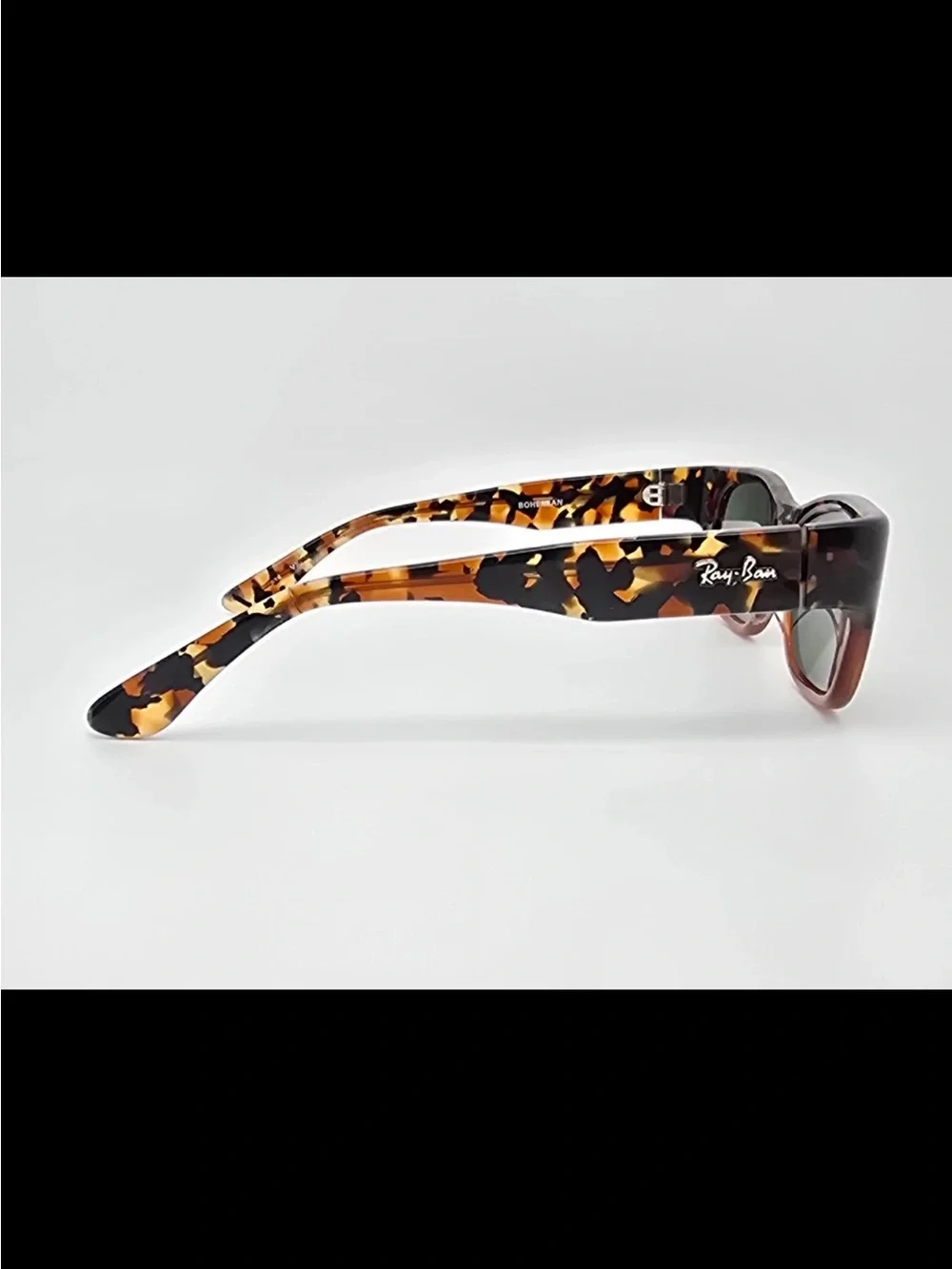 Ray-Ban Vintage Tortoiseshell Frame Sunglasses with Green Lenses